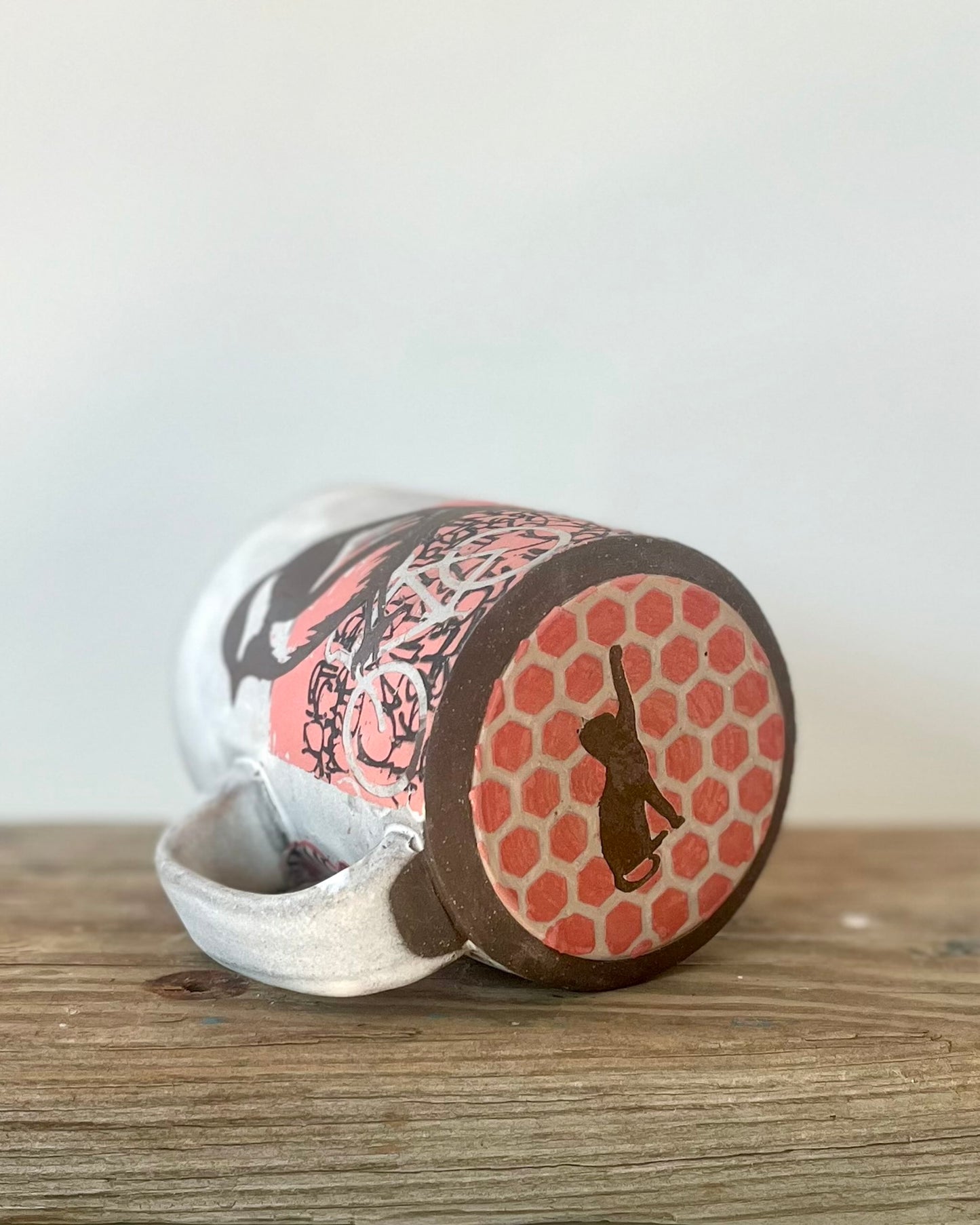 Collab Mug - Red Poppies & Biking Chickadee