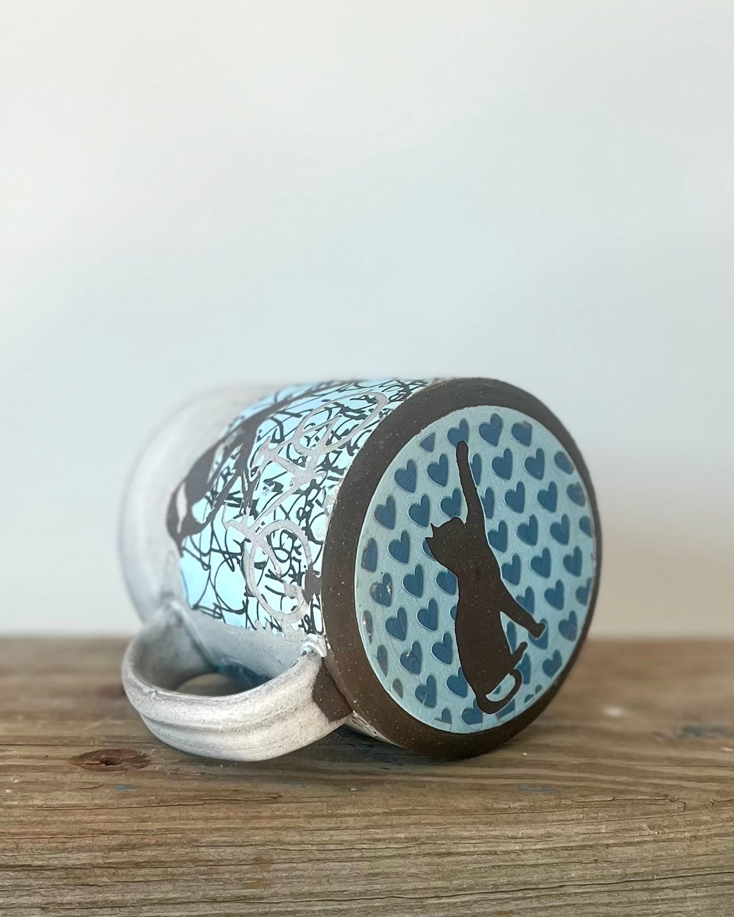 Collab Mug - Blue Poppies & Biking Chickadee