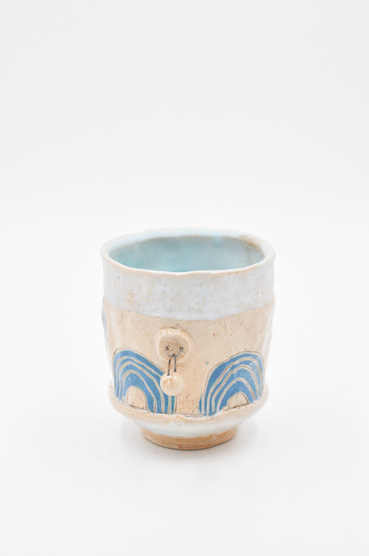 Wood & Salt Cup - Blue Rainbows