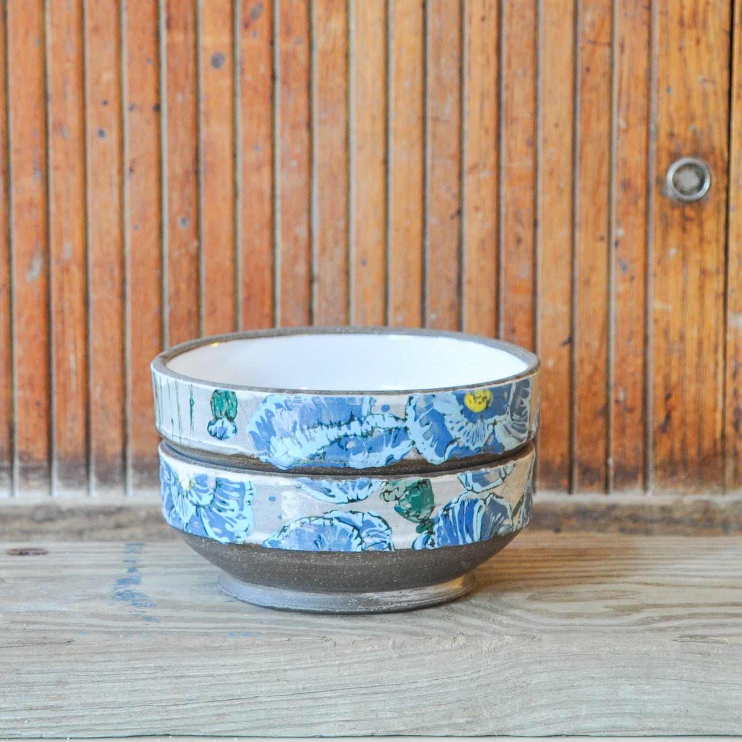 2 Bowls - Blue Poppies