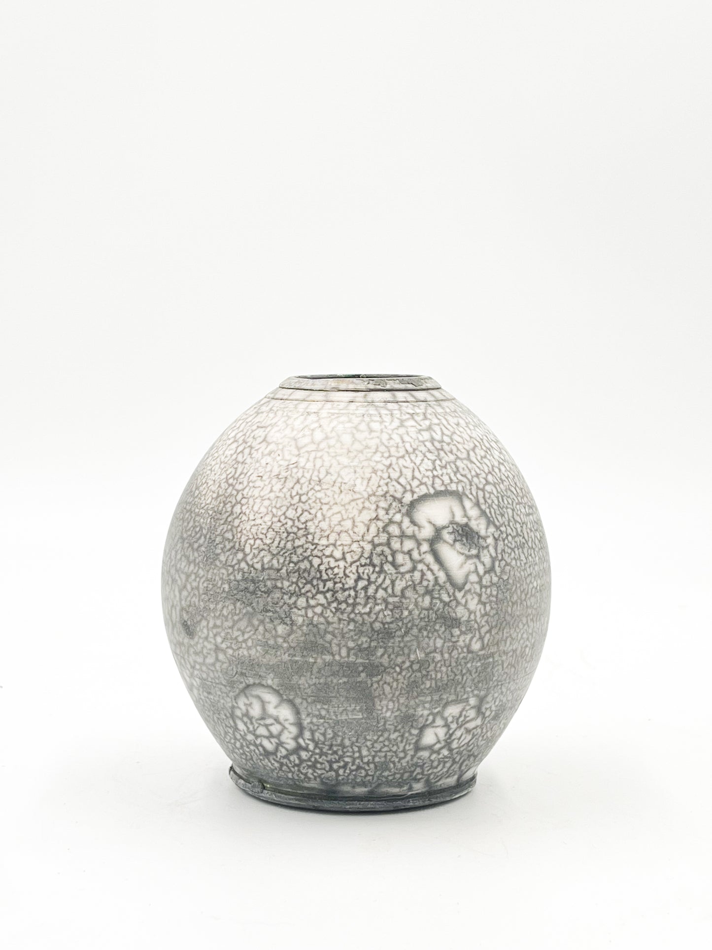 Raku Fired Vase - Round Naked Raku