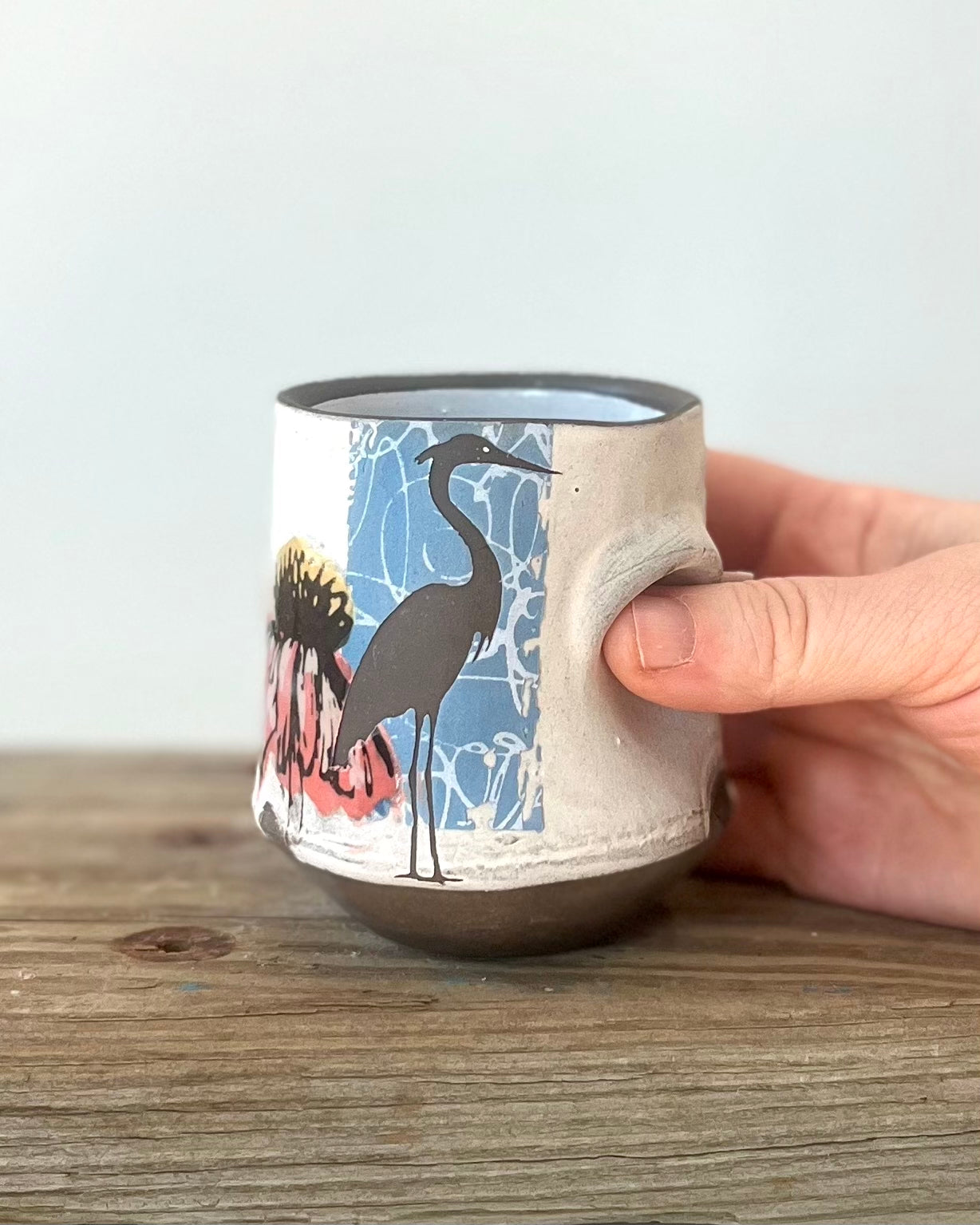 Nub Mug - Echinacea & Blue Heron