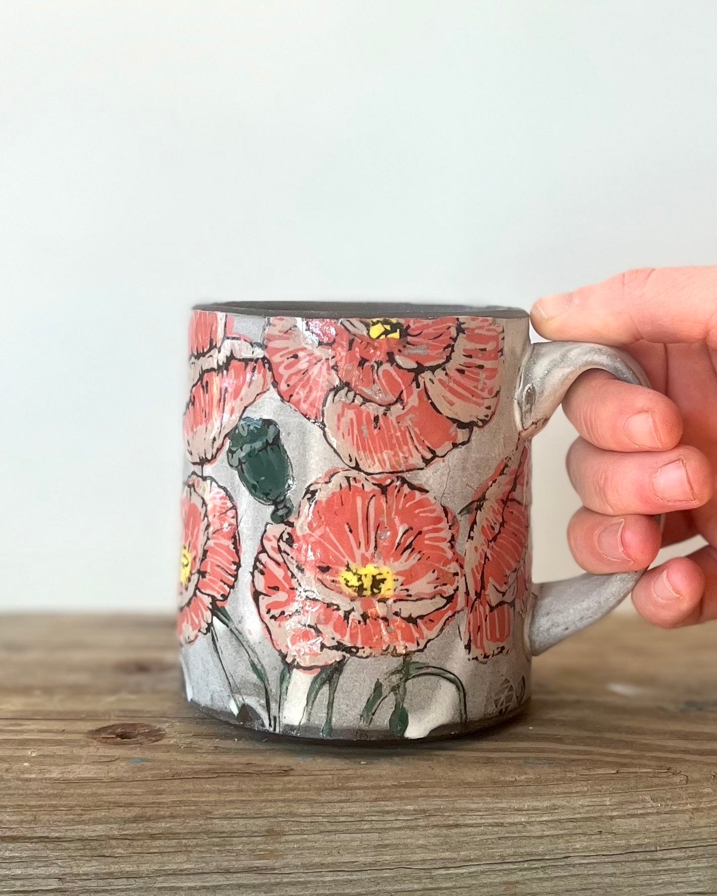 Collab Mug - Red Poppies & Ratterfly